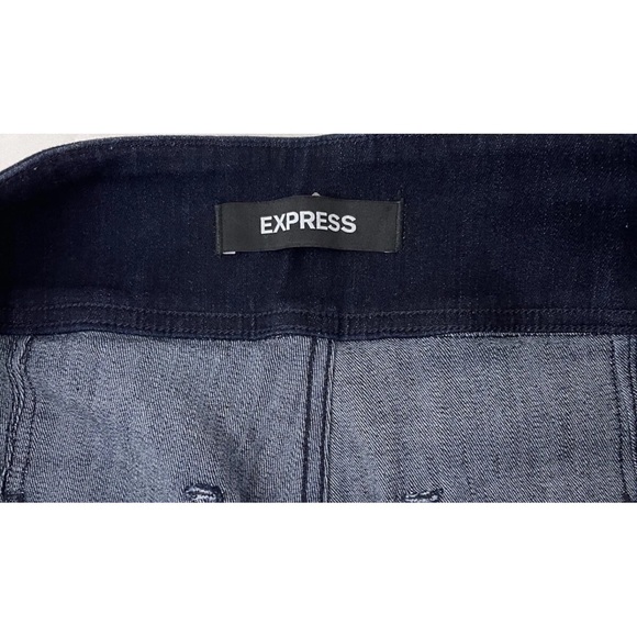 Express Skinny Jeans Women’s 16 Lace Up Legging Blue High Rise Dark Wash Stretch - Picture 5 of 6